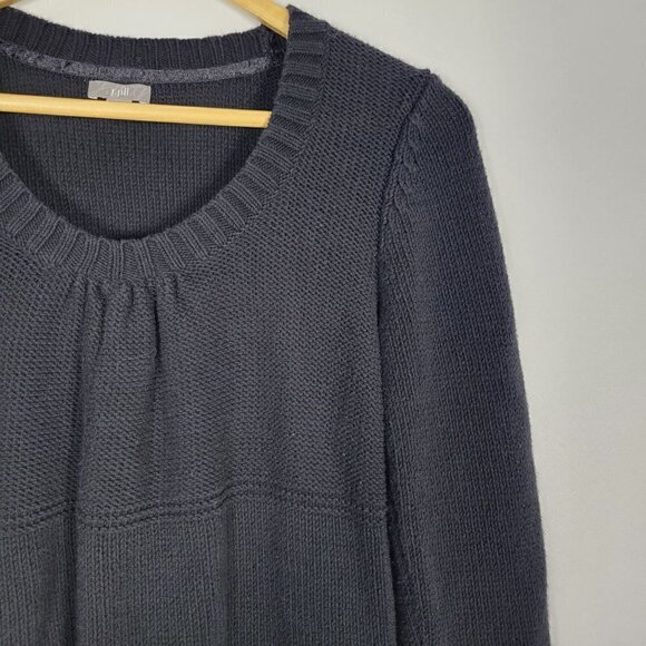 J. Jill Women's Knitted Long Sleeve Scoop Neck Black Sweater Size Small - Picture 3 of 13